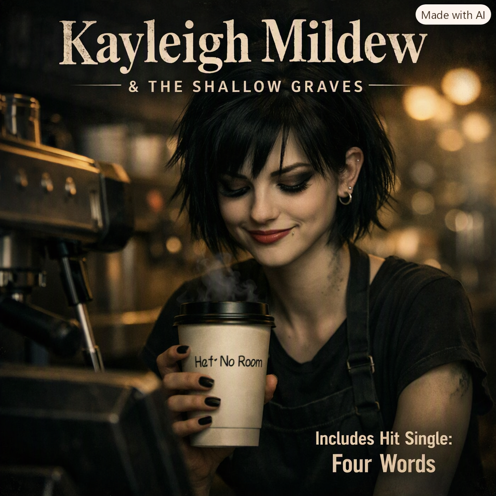 Album cover: Kayleigh Mildew and the Shallow Graves, includes hit single Four Words.
